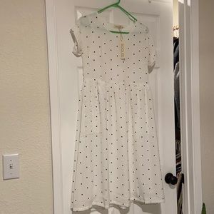 Roolee White/Black short sleeve dress